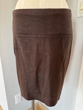 Faux Snake Skin Stretch Skirt Brown Textured Pencil Skirt Large